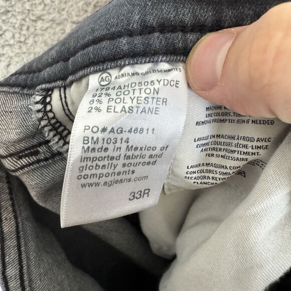 S AG Adriano Goldschmied Jeans‎ Men's 33x32 The Everett Slim Straight Leg Grey - Picture 10 of 11